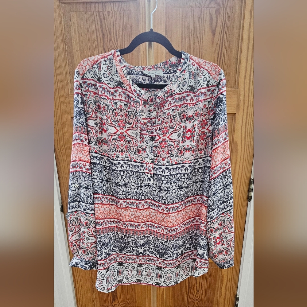 NWT Meera Lane Blue & Red Blouse Size 3X